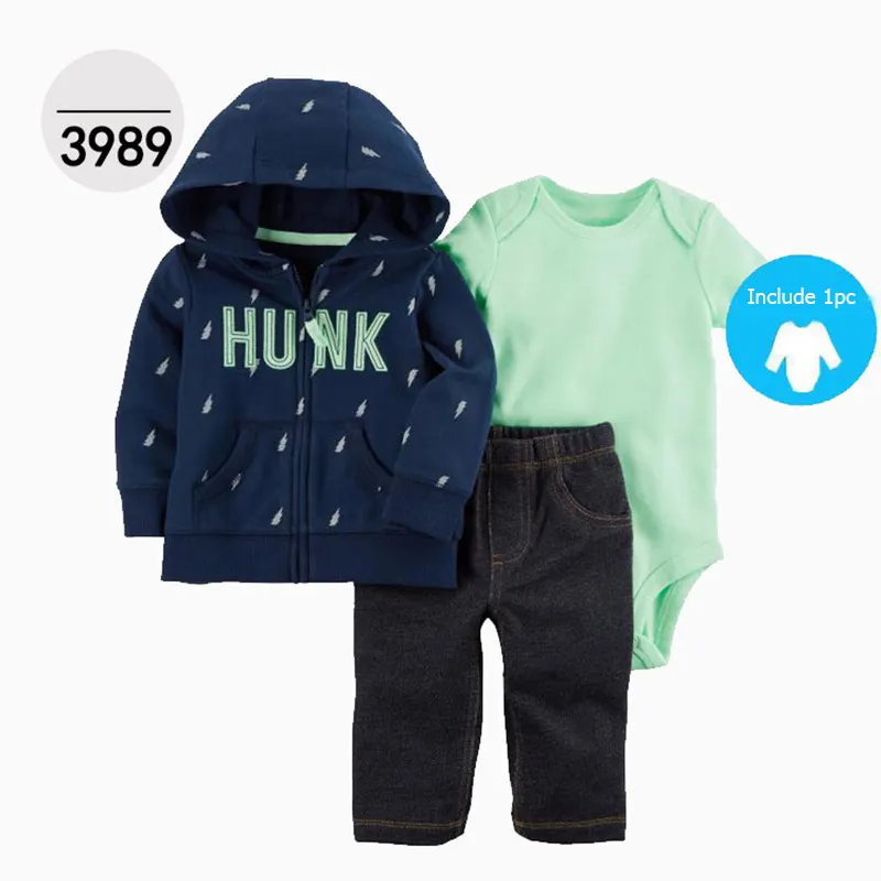 Cotton Baby Set Fashion 6-24M Toddler Boy Girl Spring Autumn Outfit Coat+PP Pants+Bodysuit 3PCs Sets New Baby Cartoon Clothes (9)