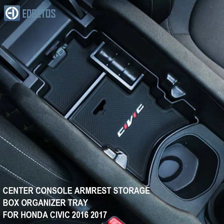 EDBETOS подлокотник ящик для хранения для Honda Civic 10th Gen центр вторичного лоток организатор ящик для Honda аксессуары