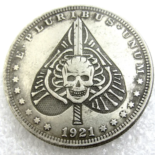 Best Price US Hobo 1921 Morgan Dollar In Skull Zombie Skeleton Heart Copy Coins