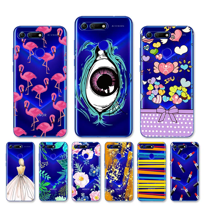 Мягкий чехол из ТПУ для Huawei Honor View 20 Pro 8X Max Note 10 8S 8C 9 9X V10 8AP10 P20 P30 Lite Y6 Y7 Y9 P Smart 2019