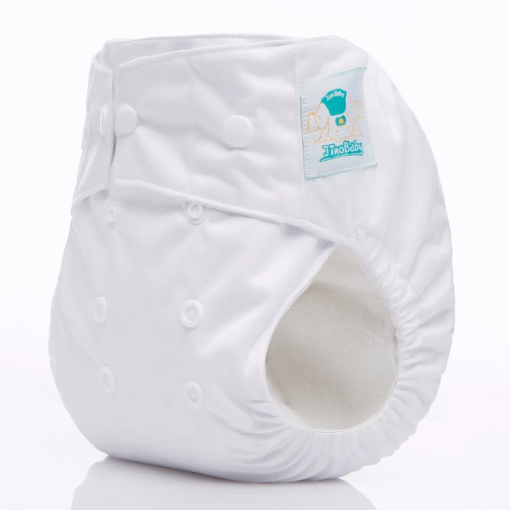 

JinoBaby Aio Diaper One Size Cloth Diapers Baby Super Dry Diapers - Pure White