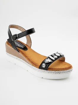

Wedge sandals and stone-black
