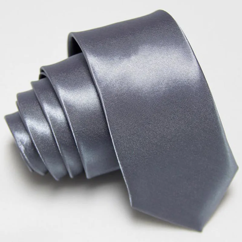 Men's Beautiful Solid Color Formal Polyester Necktie Display Gray