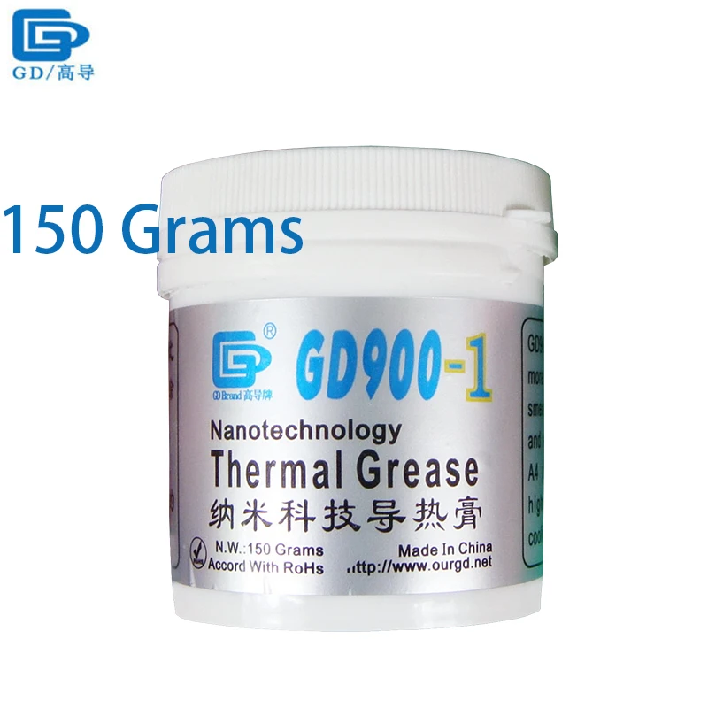 

GD900-1 Thermal Conductive Grease Paste Silicone Plaster Heat Sink Compound Net Weight 150 Grams Containing Silver For CPU CN150