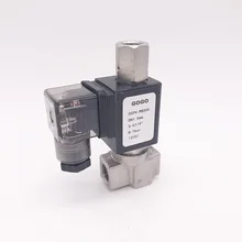 GOGO N.O N.C прямого действия из нержавеющей стали 304 3/2 способ газовый соленоид клапан 1/" BSP 220 V AC 1,5 мм/2,5 мм/3 мм FKM NBR предохранительный клапан