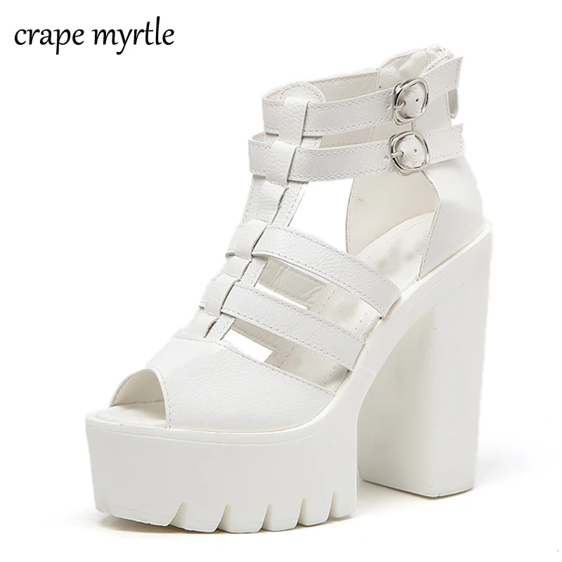 sandalias blancas plataforma