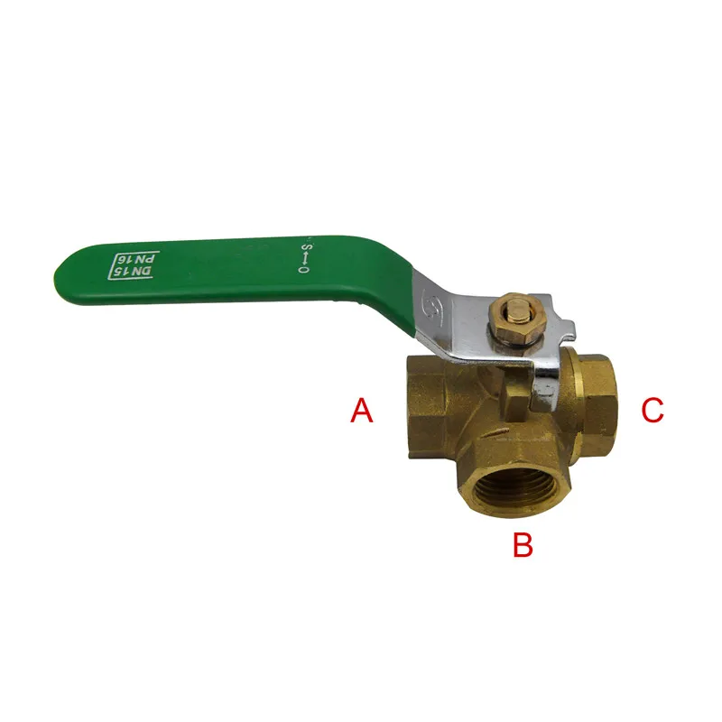 1pcs 1" inch DN25 BSPP Female Brass Ball Valve T-Port Three Way Connection