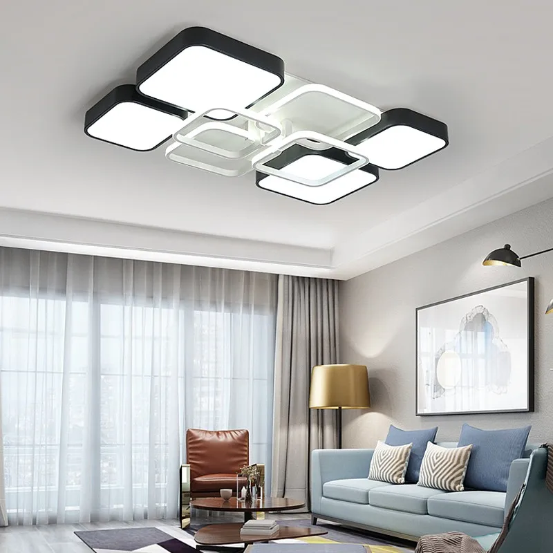 

VEIHAO Rectangular Acrylic Aluminum Modern Led Ceiling Light for Living Room Bedroom Study AC85-265V White Ceiling Light Fixture