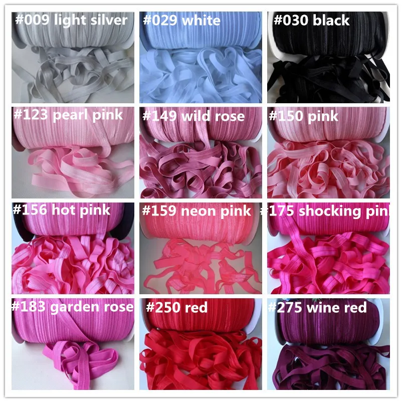 

51colors!!!solid Fold Over Elastic 100yards per color,pls note color number when place order,or I will sent anyone