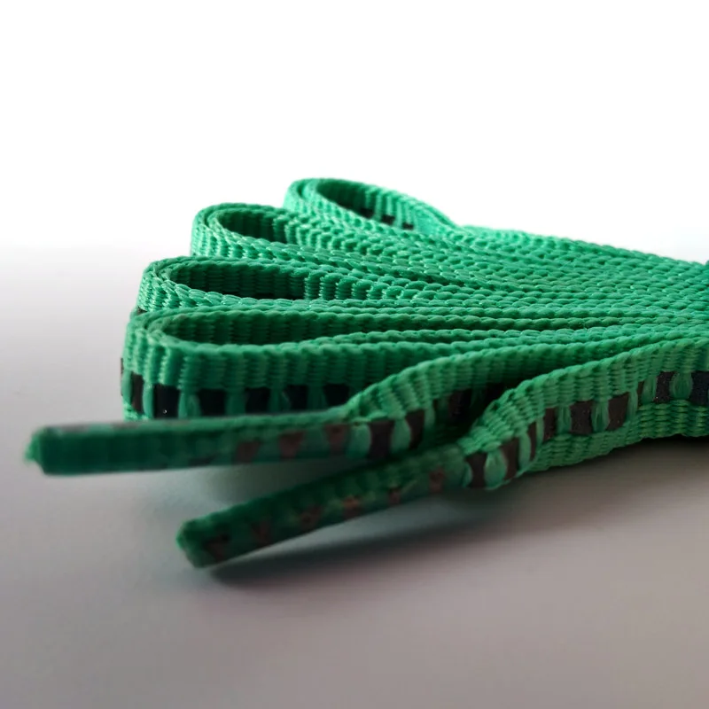 JUP1-12Pair Apple green Reflective Flat Shoelaces Luminous Safety Shoelaces Not Visible Cords Fashion Sneakers Basketballs Laces