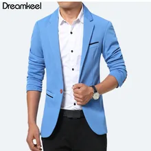 Dreamkeel новые роскошные мужские повседневные Костюмы приталенный Блейзер Мужской пиджак Свадебный блейзер для мужчин обычный синий Y