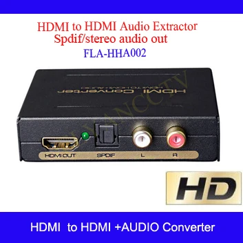 

HDMI audio converter HDMI to HDMI audio Connector extractor Spdif/stereo audio out with power adapter