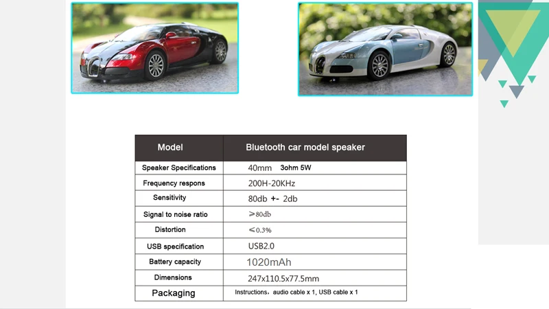 Высокое качество Ультра реалистичные Bugatti модель автомобиля Bluetooth колонки FM радио USB TF карты музыкальный плеер малыш подарки игрушки Soundbox