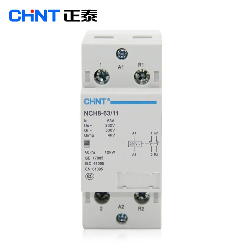 CHNT NCH8-63/11 63A 230 V 1NO 1NC Din rail AC контактор для дома