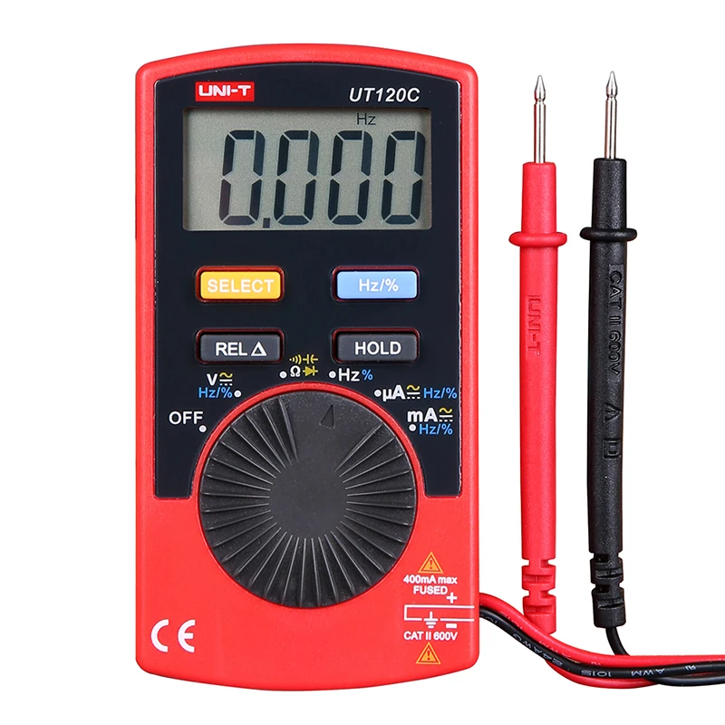 

UNI-T UT120C Mini Pocket Digital Multimeter Portable Voltmeter Handheld Multimeter Ohm Universal Meter Ammeter Frequency Meter