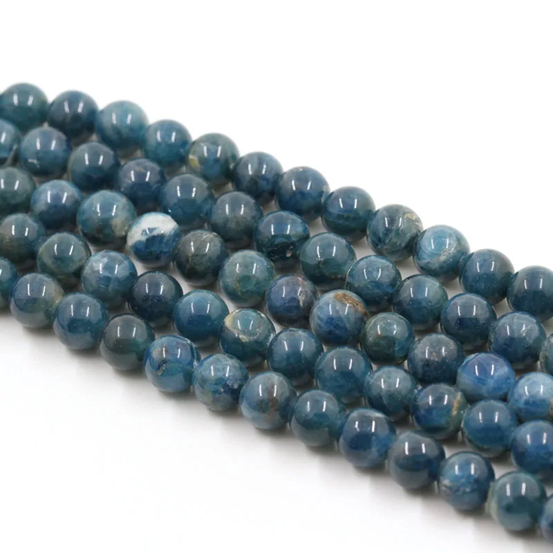

Fashion Natural blue apatite round beads 6mm-12mm /15.5" strand jewelry making