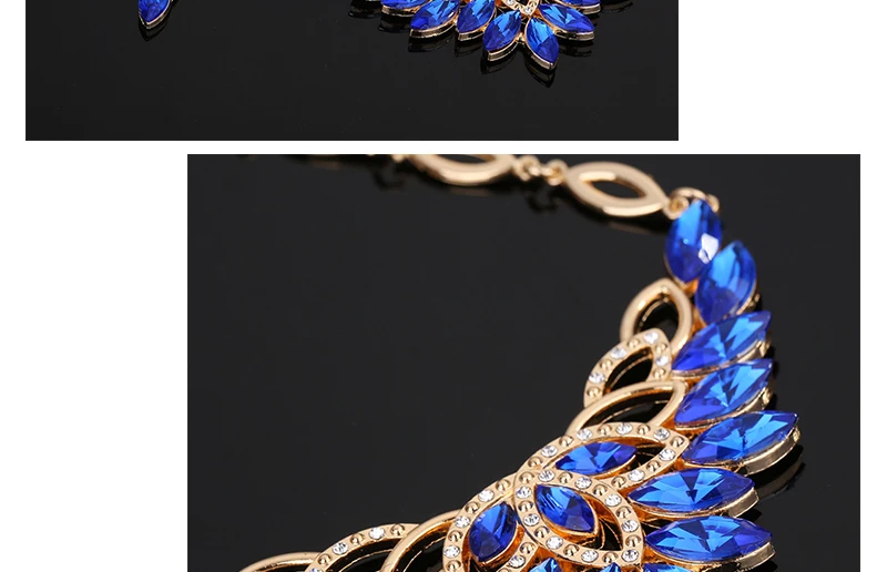 Fashion Jewelry Sets African Costume Wedding Jewellery Sets For Women Vintage Nigerian Beads Necklace Jewelry Set (2)