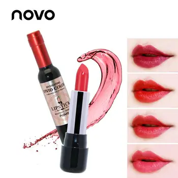

NOVO Red Wine Enzyme Does Not Stick Cup Lipstick Moisturizing Color Red Wine Shape Lasting Moisturizing Does Not Fade Lipstick