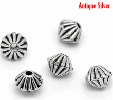 DoreenBeads 200 шт серебряный цвет маленькие Биконусы бусины фурнитура 4x4 мм (B02878), yiwu