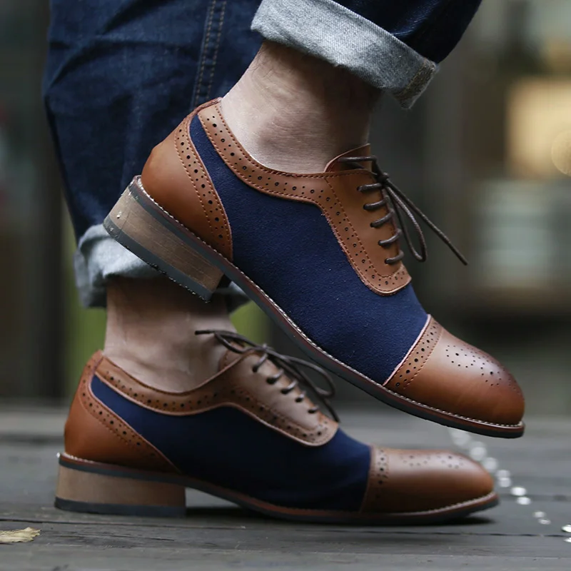 Men Dress Shoes Simple Style Quality Men Oxford Shoes Lace-up Brand Men Formal Shoes Men Leather Wedding Shoes BRM-104-4