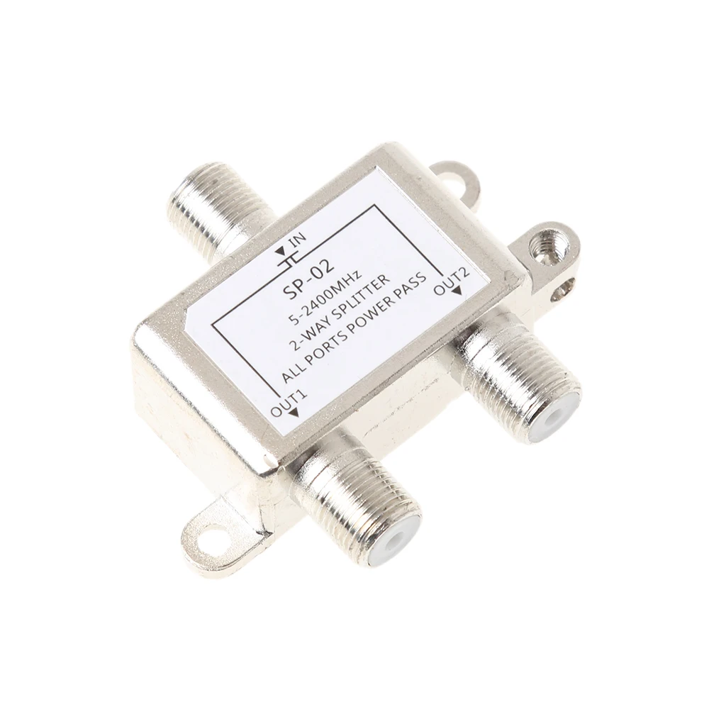 2 Way Coax Cable Splitter Coaxial Satellite/Antenna/Cable TV Splitter Distributor Antenna Satellite Signal Split