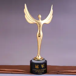 20,5 см индивидуализированный хрустальный трофей Оскар Крылья Ангела Татуировка креативная форма высокого класса металлический трофей