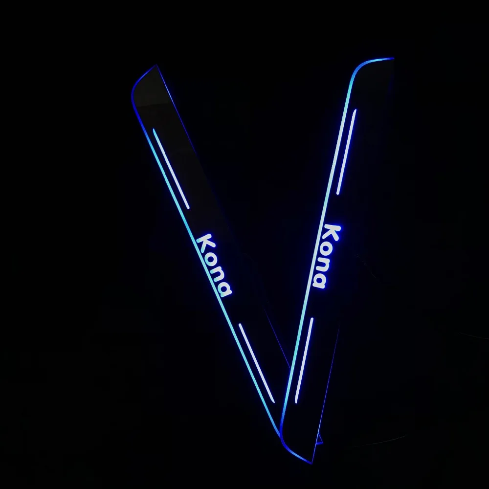 RQXR led движущиеся двери потертости для hyundai kona динамический порог пластина плоский накладной поток/натюрморт свет, 2 шт