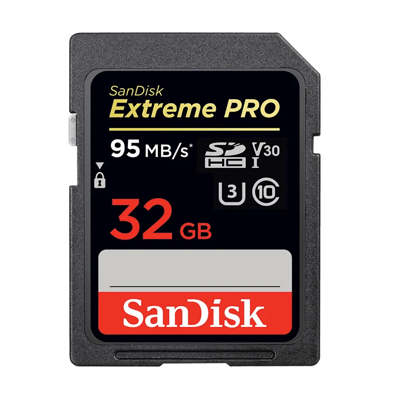 Двойной Флеш-накопитель SanDisk Extreme PRO SD карты 128 Гб 64 Гб оперативной памяти, 32 Гб встроенной памяти, 256 ГБ Карта памяти SDHC карты UHS-I высокое Скорость 170 МБ/с. Class 10 V30 SD карты для Камера - Емкость: 32GB