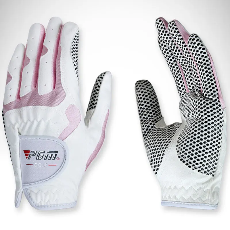 1 пара, перчатки для гольфа, женские, микрофибра, ткань, Нескользящие, для гольфа, спортивные перчатки, Нескользящие, Практичная защита, оборудование для гольфа D0015