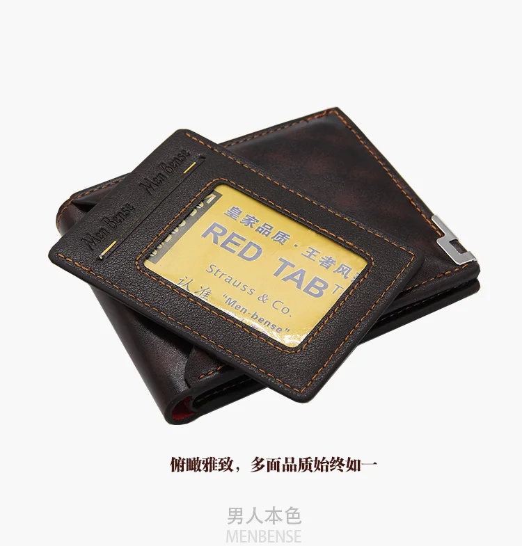 9-9)Wallet menMenbense Men Wallet Leather Wallet Short Slim Male Purse Credit Card Holder Small Mens Wallets 140