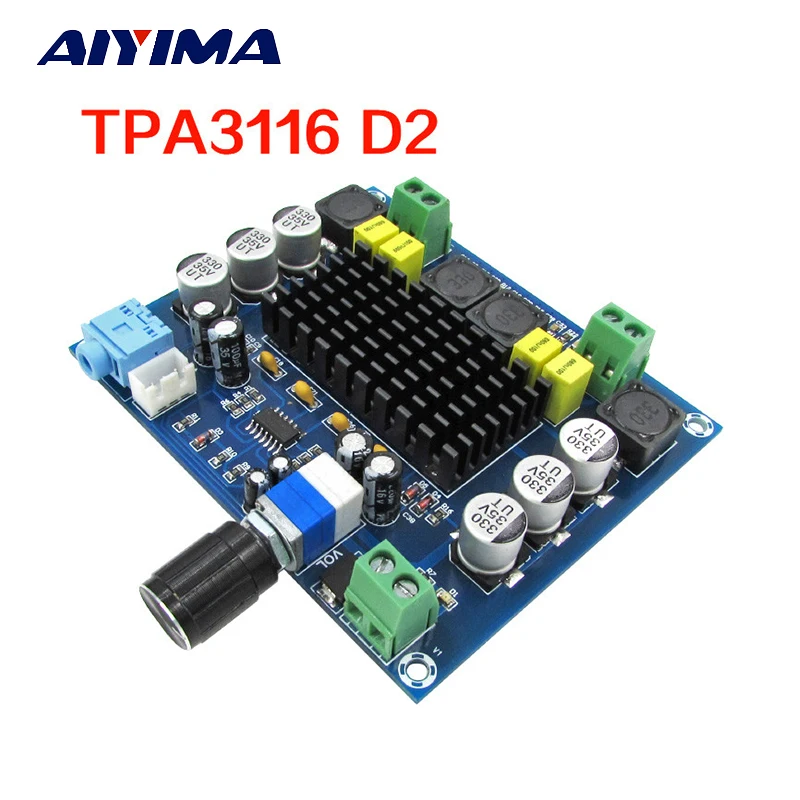 

AIYIMA TPA3116D2 Power Amplifier Audio Board 120Wx2 Stereo 2.0 Channel Digital Sound Amplifier Home Audio Amp