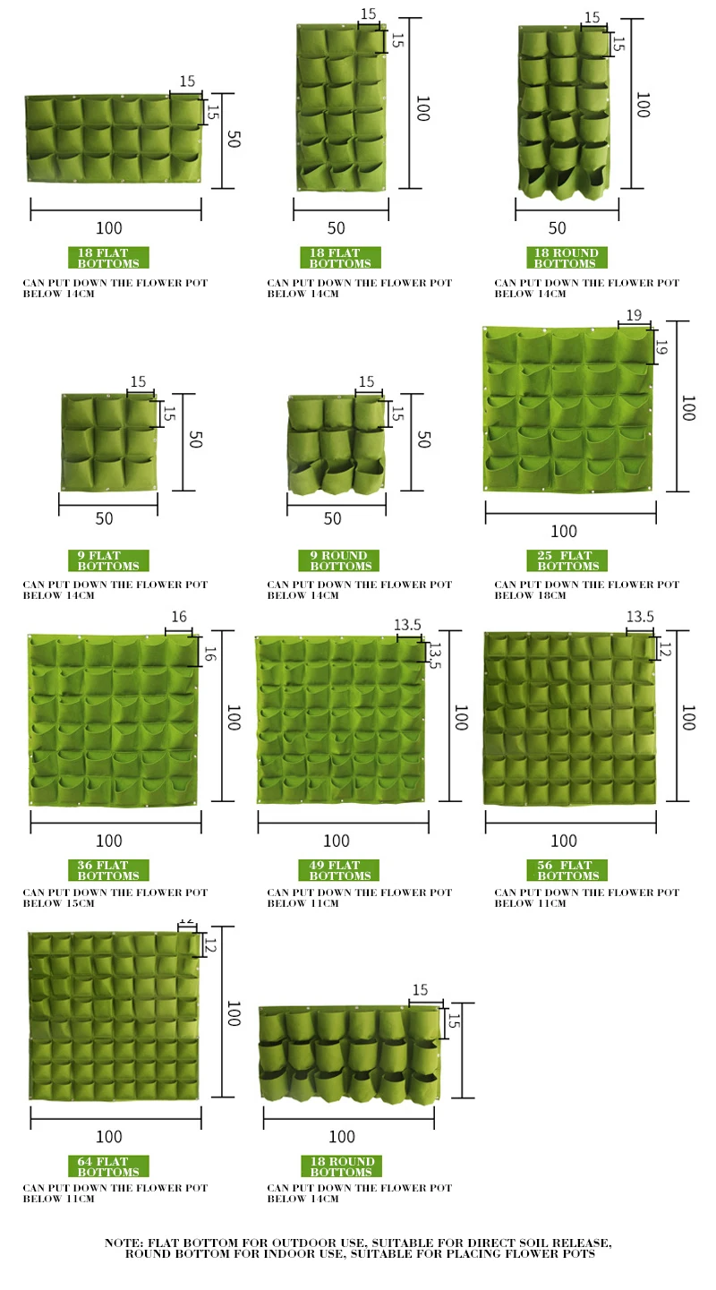 VOZZISOUE Горячая стена Висячие посадки бонсай сумки садовый горшок 9/18/25/36/49/56/64/81 карманы Verticale Tuin зеленые растут сумки
