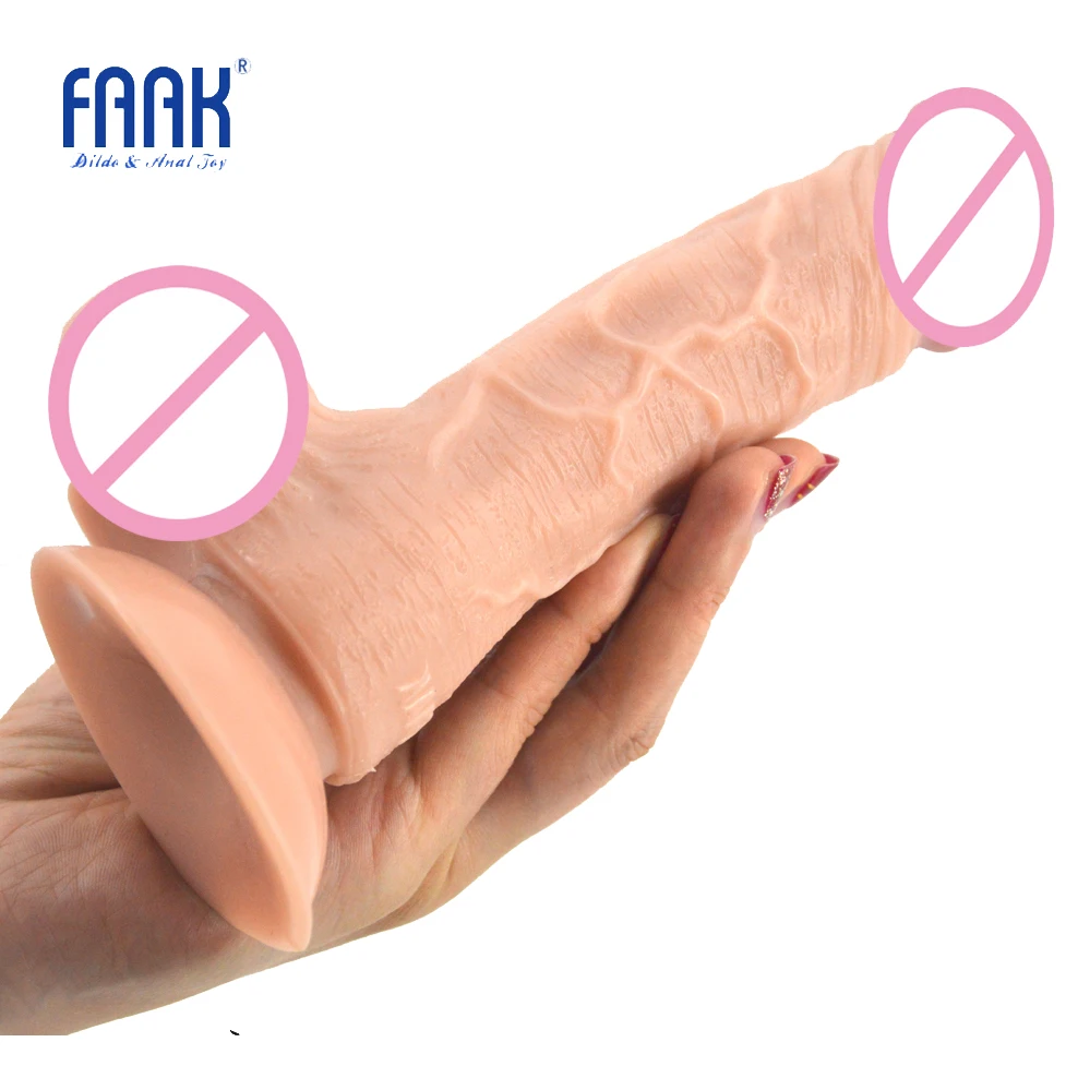 FAAK Discreet package realistic dildo suction cup skin color man fake penis sex products porn toys women masturbation sex shop