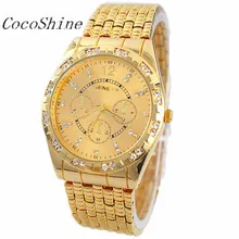 CocoShine A-898 De Luxe Hommes Diamant En Métal Bande Analogique Quartz De Mode Montre-Bracelet en gros Livraison gratuite Livraison gratuite