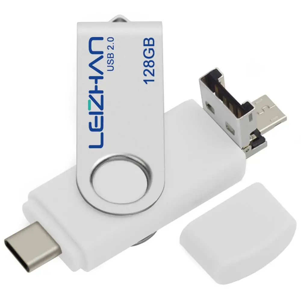 

LEIZHAN Micro usb flash drive Type-C Mobile Phone stick Pendrive u disk 128gb 64gb 32gb 16gb 8gb 4gb usb c PEn Drive Jump drive