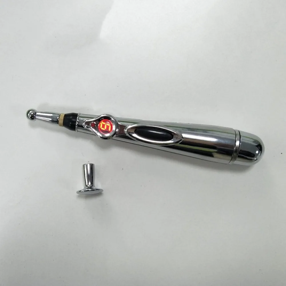 Electric Acupuncture Point Massage Pen Pain Relief Therapy Electronic Meridian Energy Pen Body Head Neck Leg Massager+Cream