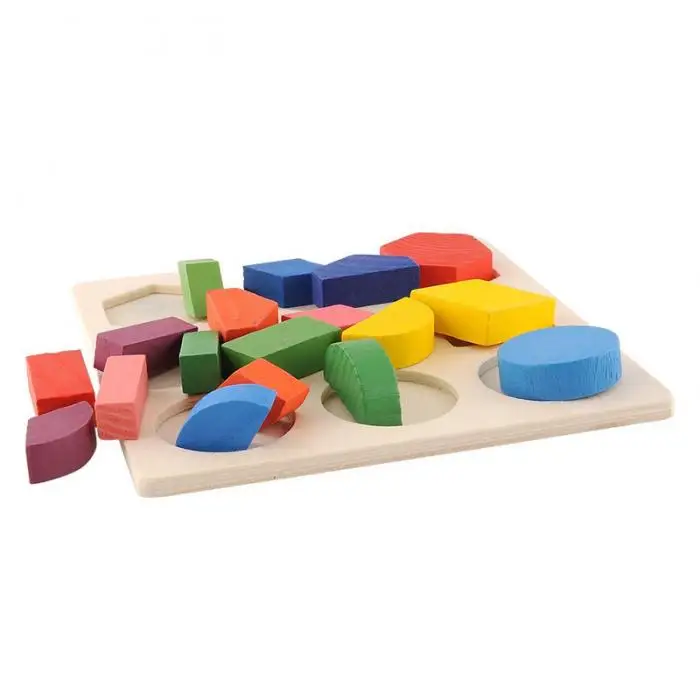 Детские деревянные Обучающие геометрические развивающие игрушки головоломка для раннего обучения по системе Монтессори игрушки 88 BM88