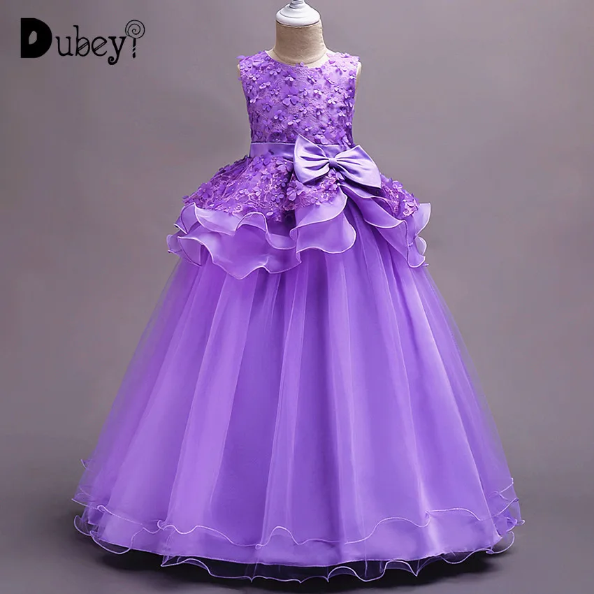 

Flower Girl New Years Eve Dress Elegant Kids Frocks Clothes Long Princess Costume Evening Prom Girls Party Dress