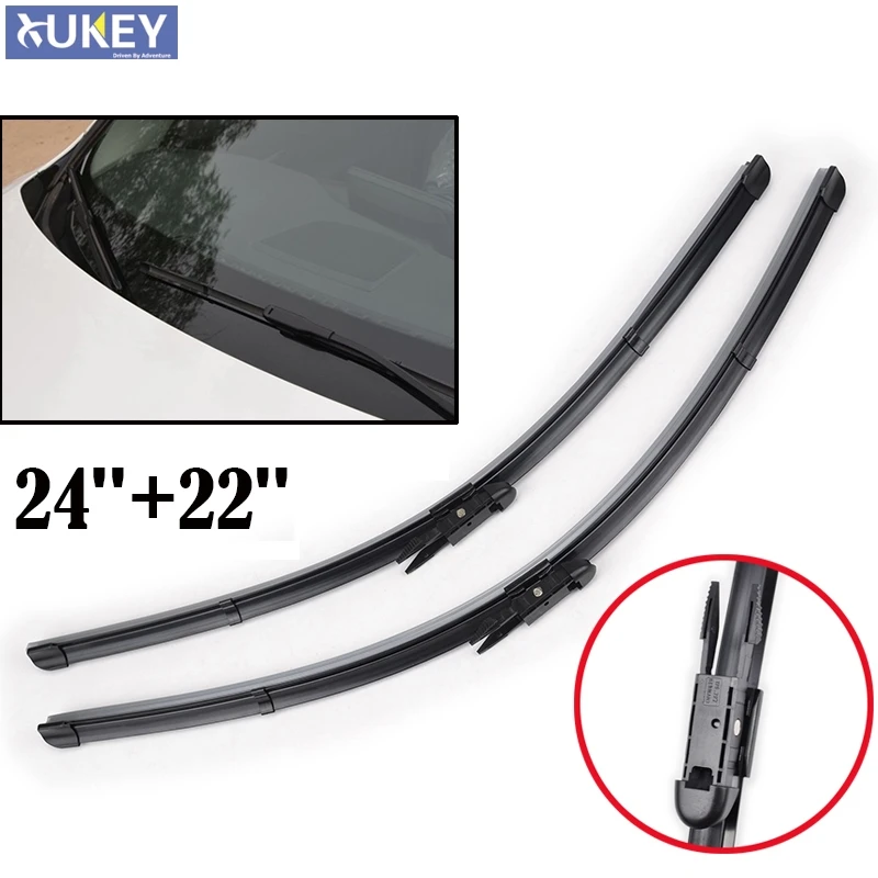 Xukey Front Window Windscreen Wiper Blades For Volvo XC70 XC90 V70 S60 S80 24''+22'' Natural