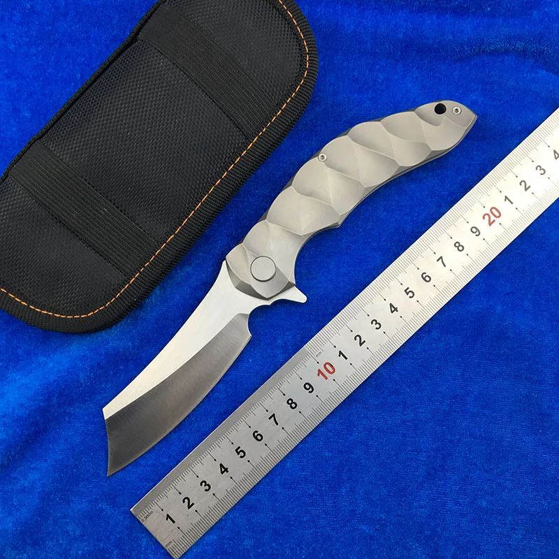 

magic chav D2 blade TC4 titanium Flipper Tactical ball bearing folding knife camping hunting outdoor survival knives EDC tools