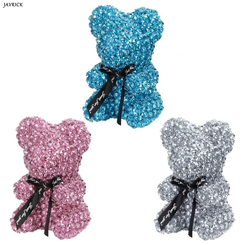 

22cm Handmade Rhinestone Drill Foam Bear Modeling Craft Gift Christmas Valentine's Day Wedding Home Decoration