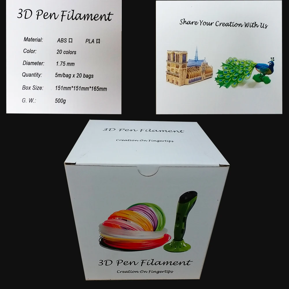 Пла! Пластиковый наполнитель для 3d ручки 20 цветов 100 м 5 м|3d filament|filament pla 1kgfilament |