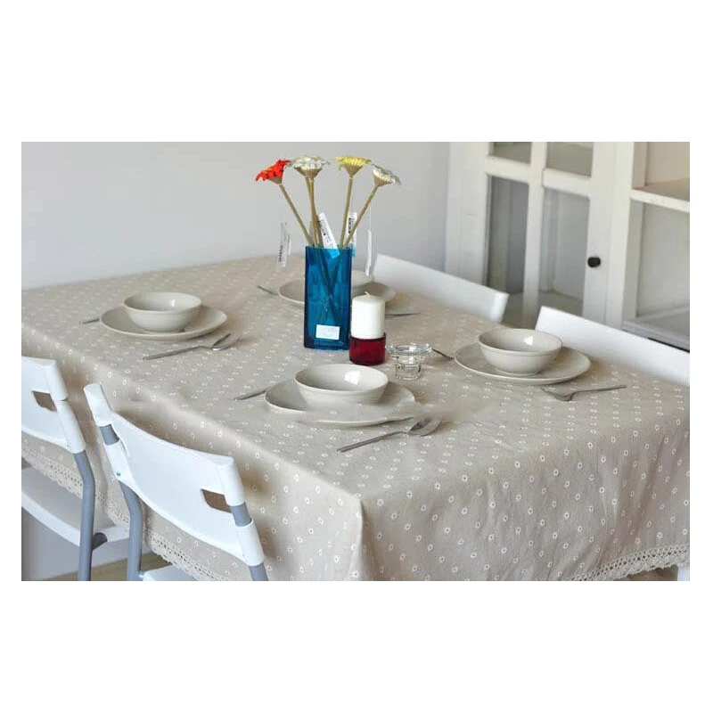 

Tablecloth Lace Cotton/Linen Table Cover Fabric Dining Table Cloth Free Shipping Zakka Stlye Home Textile Kitchen Party Clothes