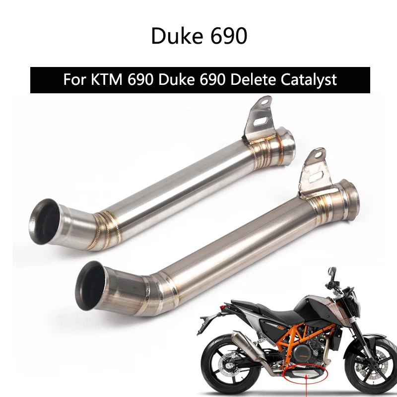 

( Delete Catalyst Pipe ) For KTM 690 Duke 690 Exhaust Pipe Motorcycle Mid Link Pipe Slip On Original Exhaust Steel/Titanium Tips