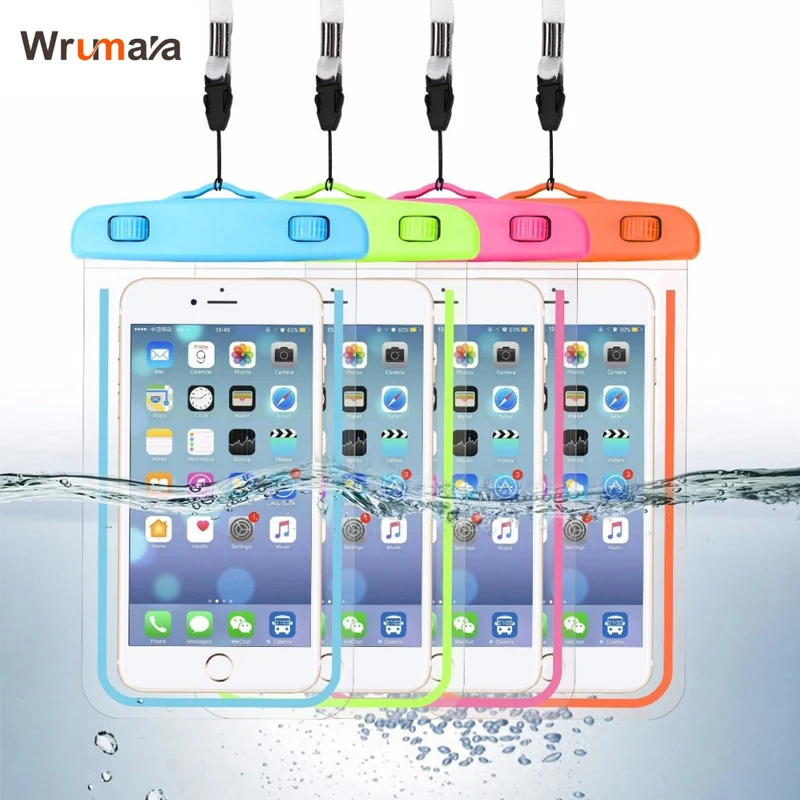 

Wrumava waterproof case for smart phone bag 6.0 "underwater luminous phone case for iPhone XR Huawei Xiaomi Universal