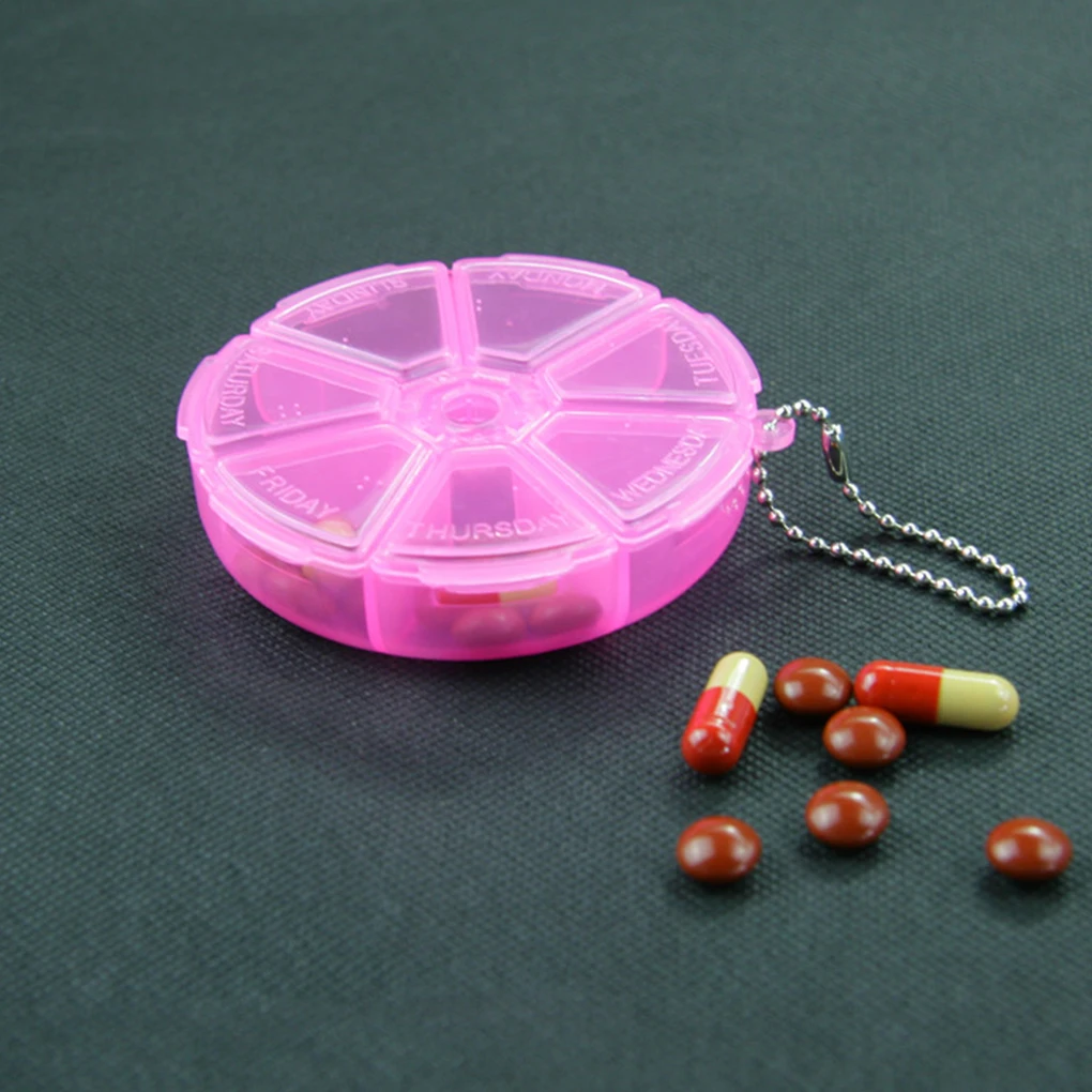 7 слотов 7 день Планшет контейнер для таблеток коробка Еженедельный органайзер для лекарств чехол подарок мини коробка для хранения - Цвет: pink