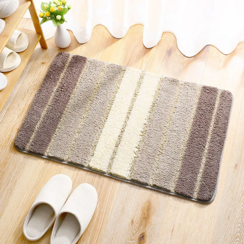 

Home Front Door Entry Welcome Mat Carpet 50cm x 80cm Striped Mat Floor Outdoor Doormat For Entrance Door Anti Slip Bedroom Rug
