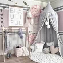 Simanfei Cotton Baby Room Decoration Balls Mosquito Net Kids Bed Curtain Canopy Round Crib Netting Tent Photography Props crib netting hanging kid bedding round dome bed canopy bedcover mosquito net curtain home tent baby room decoration crib netting