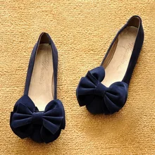 women’s suede bow ballet flat shoes stylish and comfortable zapatos mujer sapatos loafers big yards