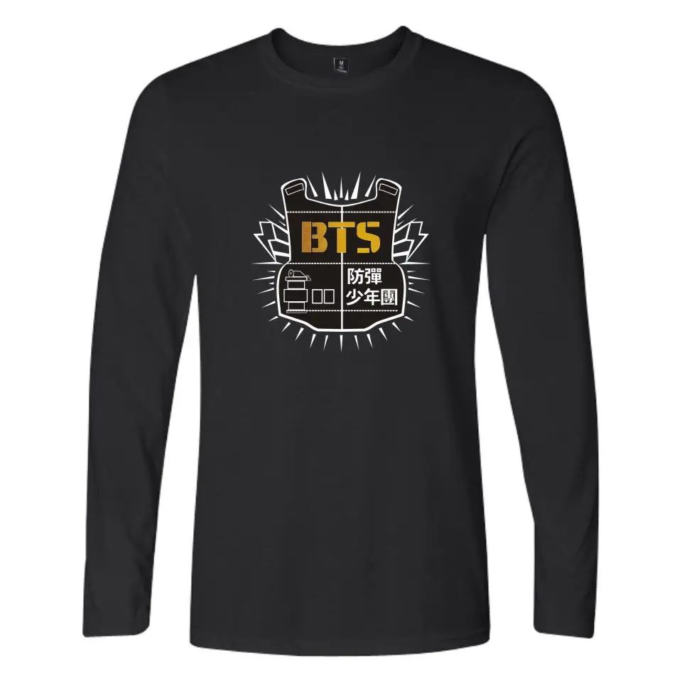 Беговая футболка 2017 BTS Kpop с длинным рукавом Футболки женские футболки Осень Bangtan